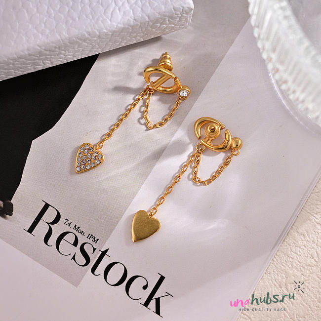 Dior CD Navy Gold Earrings - 1