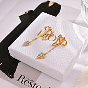 Dior CD Navy Gold Earrings - 3