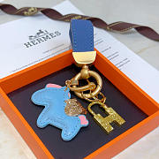 Hermes Horse Blue Keychain  - 1