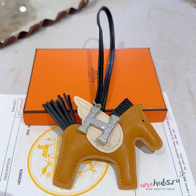 Hermes Rodeo Bag Charm Brown  - 1