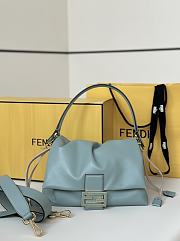 Fendi Mamma Baguette Medium Blue - 26.5x18x8.5cm - 2