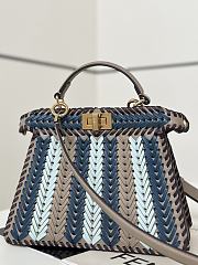 Fendi Peekaboo ISeeU Petite Multicolour interlaced leather bag 27/11/20cm - 1