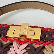 	 Fendi Peekaboo ISeeU Petite Multicolour interlaced leather pink bag 27/11/20cm - 5