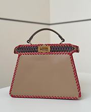 	 Fendi Peekaboo ISeeU Petite Multicolour interlaced leather pink bag 27/11/20cm - 2