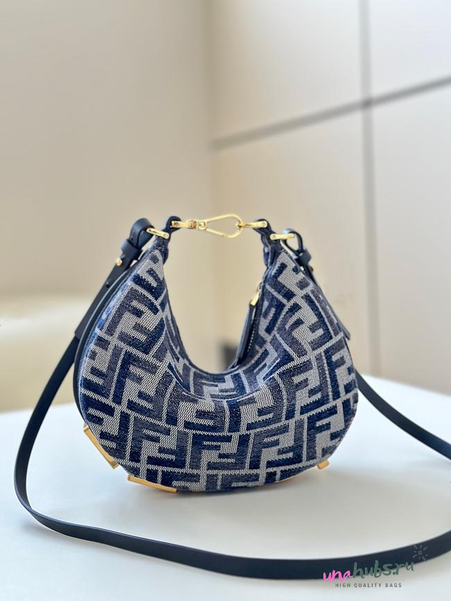 Fendi Fendigraphy Mini Fabric Blue 20-7.5-13CM - 1