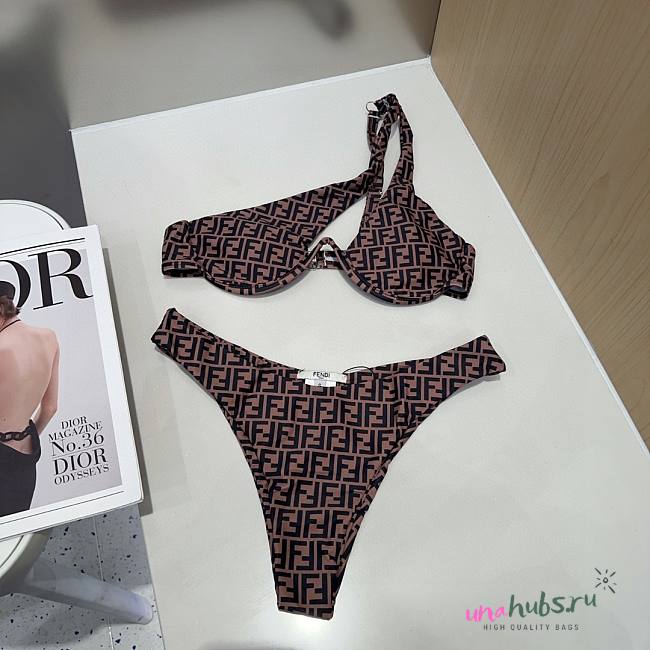 Fendi FF Logo Brown Bikini - 1