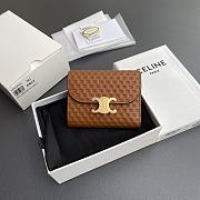 Celine Triomphe Brown Wallet - 10.5×9×3cm - 1