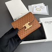Celine Triomphe Brown Wallet - 10.5×9×3cm - 5