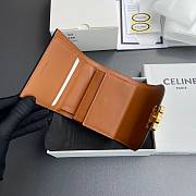 CELINE SMALL FLAP WALLET TRIOMPHE IN VICHY TEXTILE AND CALFSKIN  - 5