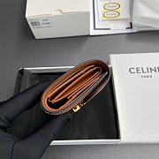 CELINE SMALL FLAP WALLET TRIOMPHE IN VICHY TEXTILE AND CALFSKIN  - 3
