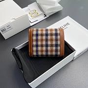 CELINE SMALL FLAP WALLET TRIOMPHE IN VICHY TEXTILE AND CALFSKIN  - 2