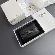 Celine Triomphe All Black Wallet - 10.5×9×3cm - 1