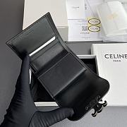 Celine Triomphe All Black Wallet - 10.5×9×3cm - 6