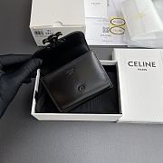 Celine Triomphe All Black Wallet - 10.5×9×3cm - 3