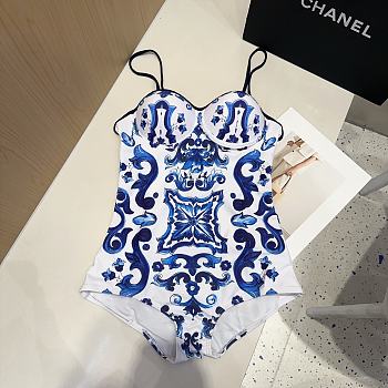 Dolce & Gabbana Majolica-print Balconette Swimsuit