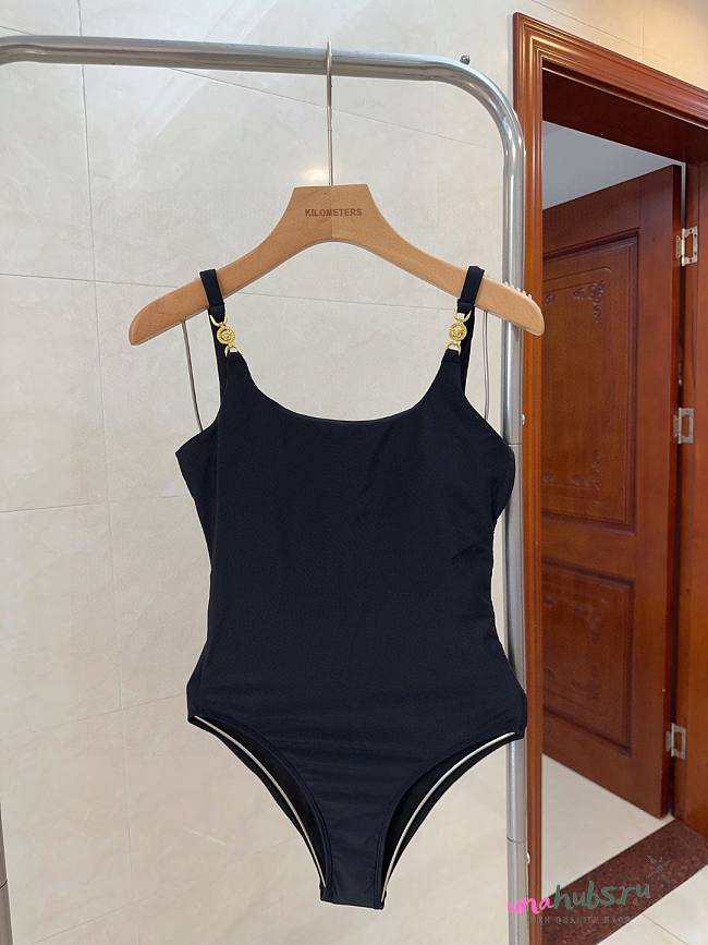 Versace One Piece Swimwear In Black - 1