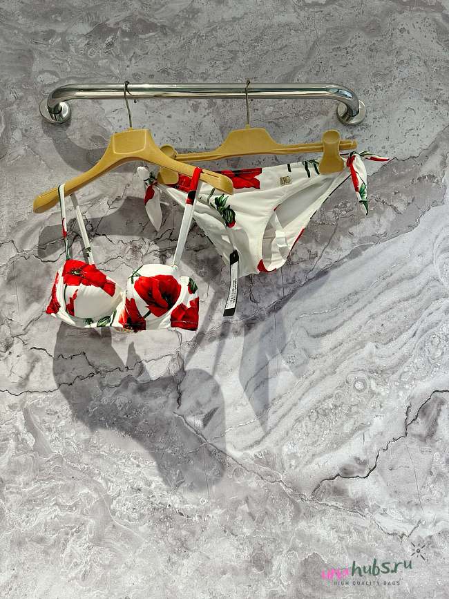 Dolce & Gabbana Poppies Printed Two-Piece Bikini Set  - 1
