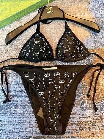 Gucci Bikini In Black GG Ebony Logo