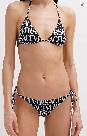 VERSACE Black Allover Bikini 