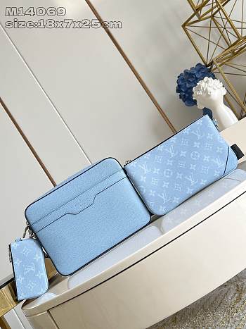 Louis Vuitton Trio Messenger Taigarama Bag -18.5 x 7 x 25cm