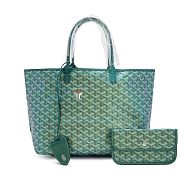 Goyard Pearly Green Goyardine Canvas and Chevroches Calfskin Saint Louis PM Tote - 1