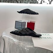 Bottega Veneta Sparkle Stretch Lace-Up Flat Sandal in Black  - 5