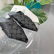 Bottega Veneta Sparkle Stretch Lace-Up Flat Sandal in Black  - 2