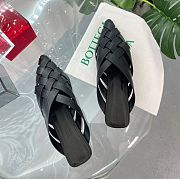Bottega Veneta Sparkle Stretch Lace-Up Flat Sandal in Black  - 3