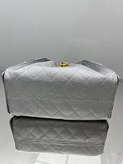 Chanel Drawstring Silver Bag Caviar Leather -30x26x14cm - 4