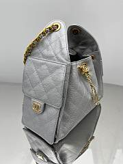 Chanel Drawstring Silver Bag Caviar Leather -30x26x14cm - 2