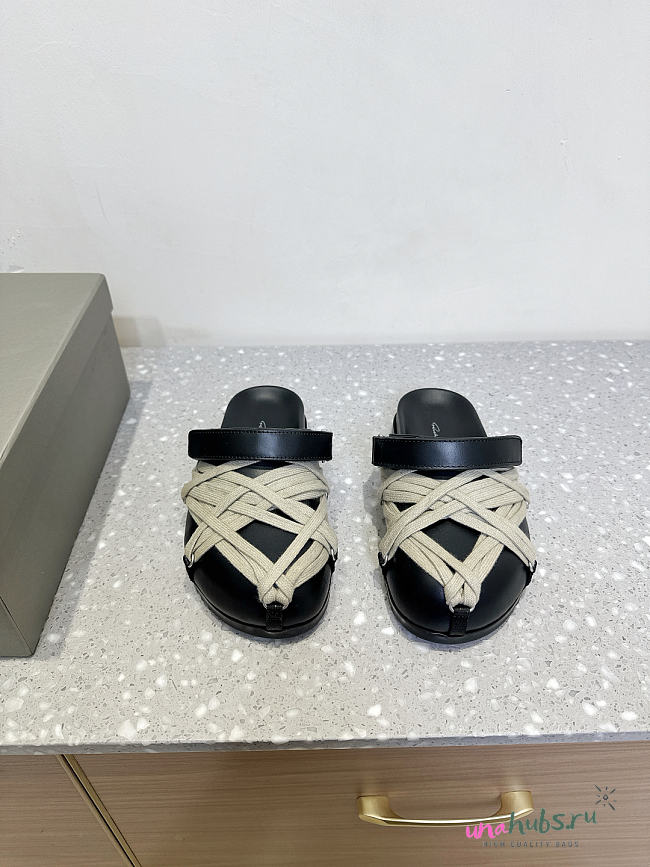 Rick Owens Megalaced Leather Mules - 1