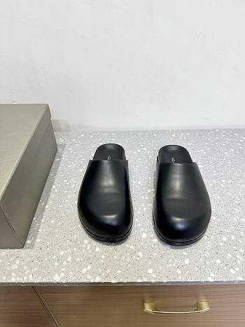 Rick Owens Black Leather Mules