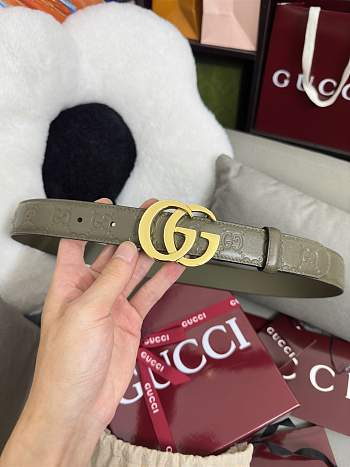 	 Gucci Reversible belt with Interlocking G Gold buckle 3cm