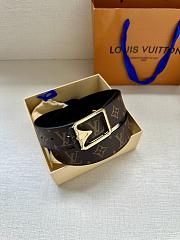 Louis Vuitton Monogram Brown Leather Belt 3.4cm - 1