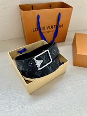 	 Louis Vuitton Monogram Black Leather Belt 3.4cm - 3