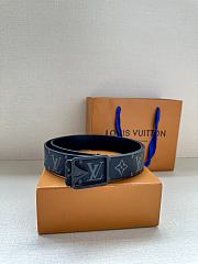 	 Louis Vuitton Monogram Black Leather Belt 3.4cm - 2