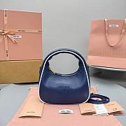 	 Miu Miu Wander Blue Leather Bag - 22 x 23 x 7 cm - 1