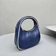 	 Miu Miu Wander Blue Leather Bag - 22 x 23 x 7 cm - 3