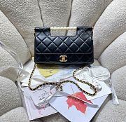 Chanel Clutch in Lambskin Black With Pearl Handle - 17.5 x 25 x 7cm - 1