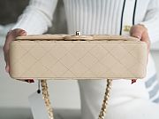 Chanel Medium Classic Flap Bag In Light Beige Lambskin Leather 25cm - 6