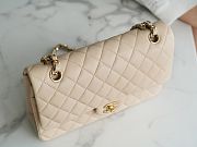 Chanel Medium Classic Flap Bag In Light Beige Lambskin Leather 25cm - 5