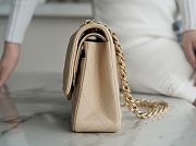 Chanel Medium Classic Flap Bag In Light Beige Lambskin Leather 25cm - 4