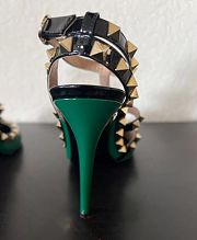 VALENTINO Garavani Rockstud PUMP Green Patent Leather Heels Shoes - 2