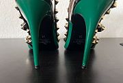VALENTINO Garavani Rockstud PUMP Green Patent Leather Heels Shoes - 6