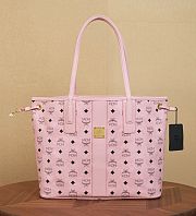 MCM Pink Visetos Coated Canvas and Leather Reversible Shopper Tote 36*17*28cm - 2