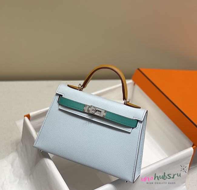 	 Hermes Mini Kelly 19cm Epsom Leather With Different Handle Color in 2 colors - 1