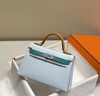 	 Hermes Mini Kelly 19cm Epsom Leather With Different Handle Color in 2 colors