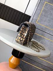 CHANEL Sequin Mini Rectangular Flap Yellow Black 20cm - 2