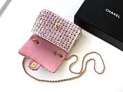 	 CHANEL Sequin Mini Rectangular Flap Pink Blue 20cm - 5
