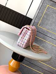 	 CHANEL Sequin Mini Rectangular Flap Pink Blue 20cm - 2